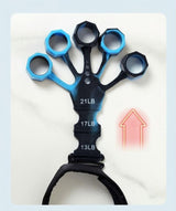 10 pcs Green Finger Exerciser and Hand Strengthener - Adjustable Silicone Grip Strength Trainer for Physical Therapy, Athletes and Musicians - 13LB to 21LB Resistance Levels - Rear View