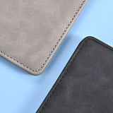 3 Pcs Premium PU Leather Car Registration and Insurance Holder - Slim Auto Document Organizer, Driver's License Wallet and Travel Passport Folder - Brown - Rear View