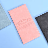 3 Pcs Premium PU Leather Car Registration and Insurance Holder - Slim Auto Document Organizer, Driver's License Wallet and Travel Passport Folder - Pink