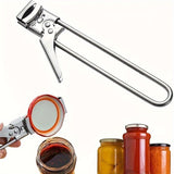 2 Set/4 Pcs Adjustable Jar Opener - Durable Stainless Steel Manual Lid Remover - Effortless Kitchen Gadget for Weak Hands and Seniors, Versatile Multi Size Can Opener, Space Saving Ergonomic Design - Side View