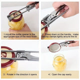 2 Set/4 Pcs Adjustable Jar Opener - Durable Stainless Steel Manual Lid Remover - Effortless Kitchen Gadget for Weak Hands and Seniors, Versatile Multi Size Can Opener, Space Saving Ergonomic Design - 45-Degree Angle