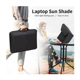 Laptop Sun Shade and Outdoor Privacy Hood - Fits Laptops up to 14 Inches Size M - Anti-Glare Screen Shield, Portable Foldable Design, Remote Work Essential for Park Beach and Outdoor Office Use - Side View