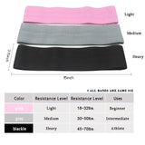 Pink-Grey-Black Fabric Resistance Bands Set - 3 Levels Non-Slip Hip Bands for Strength Training - Front View
