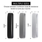 Grey Colour Scheme Fabric Resistance Bands Set - 3 Levels Non-Slip Hip Bands for Strength Training - Side View