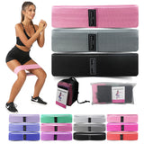 Grey Colour Scheme Fabric Resistance Bands Set - 3 Levels Non-Slip Hip Bands for Strength Training