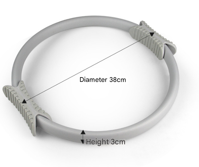 2 PCS Grey 38cm Pilates Ring Circle with Comfort Foam Handles for Core & Muscle Toning
