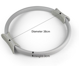 2 PCS Grey 38cm Pilates Ring Circle with Comfort Foam Handles for Core & Muscle Toning - Side View