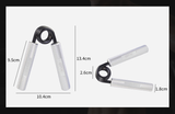 Silver 100lb Hand Grip Strengthener (2-Piece Set) with Non-Slip Aluminum Handles - Side View