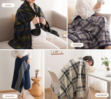 Tabula Rasa 100x140cm Wearable Fleece Blanket - Soft, Warm & Anti-Pilling, Stylish Plaid Design - Front View
