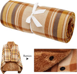 Tabula Rasa 100x140cm Wearable Fleece Blanket - Soft, Warm & Anti-Pilling, Stylish Plaid Design - Top-Down View