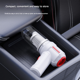 Black 3-in-1 Car Vacuum Cleaner with Blowing, Suction, and Dust Extraction - 2 x 2000mAh Rechargeable Batteries, Includes Floor Brush and Car Charger - Front View
