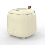 Light Yellow Desktop Trash Bin with Lid - Press-Down Design, Portable for Car and Home Use