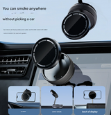 White Magnetic Car Phone Mount - 66x66x34mm with Adjustable Bracket for Easy Smartphone Access - Front View