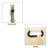 Beige Foldable Car Storage Organizer Basket - 55x32x32cm with Handles, Easy to Fold - Top-Down View