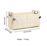 Black Foldable Car Storage Organizer Basket - 55x32x32cm with Handles, Easy to Fold - Front View
