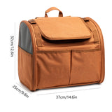 Grey Pet Carrier Backpack - Comfortable and Stylish for Cats and Small Dogs - Front View
