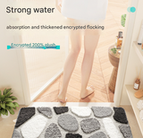 White Happy Bath Mat - Super Absorbent, Non-Slip Bathroom Floor Mat - 50x80cm - Front View
