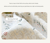 Striped Checkered Pattern Thick Brushed Cotton 4-Piece Bed Sheet Set (1.5m Bed) - Fits 200x230cm Duvet - Front View