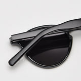 TraFrosted Yellow Tortoiseshell Feet Retro Round Polarized Sunglasses - Black Frame - Fashion UV Protection - 45-Degree Angle