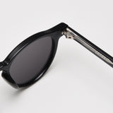 Tortoiseshell All Gray Tortoiseshell Feet Retro Round Polarized Sunglasses - Black Frame - Fashion UV Protection - Top-Down View