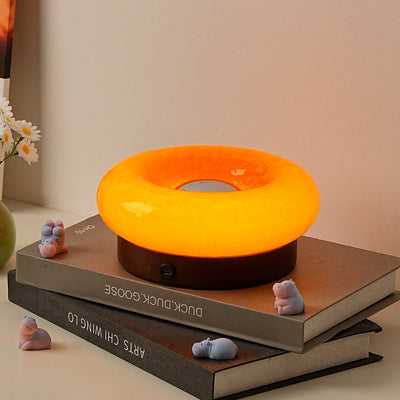 Orange Donut Table Lamp - Rechargeable Touch Control LED