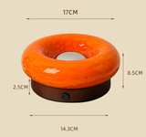 Yellow Donut Table Lamp - Rechargeable Touch Control LED - Front View