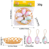 Rabbit Five Sets Of Six Each Easter Egg Hanging Ornament Set with Creative Woven Basket - Festive Decor for Home Scenes