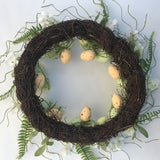 Elegant 45cm Easter Wreath - Vibrant Egg and Floral Design for Festive Door Decor - Top-Down View
