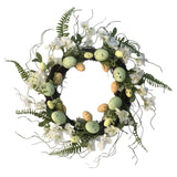 Elegant 45cm Easter Wreath - Vibrant Egg and Floral Design for Festive Door Decor - 45-Degree Angle