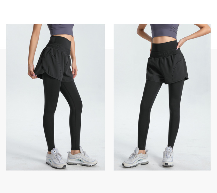 XXXXL Navy Blue Women's High-Waist Athletic Skort with Built-In Shorts - Breathable Quick-Dry Running Skirt with Phone Pocket
