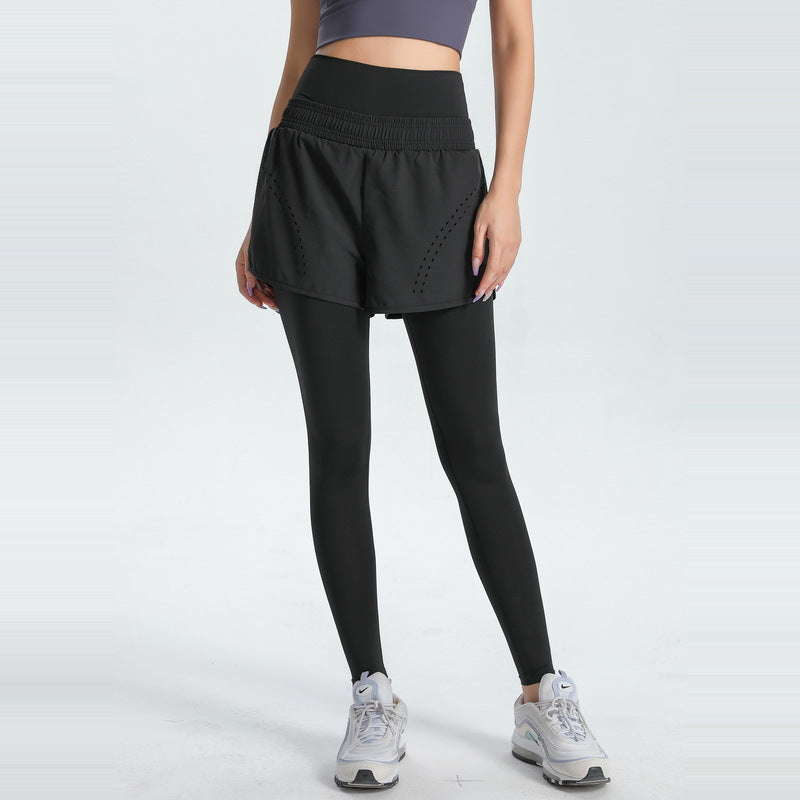 XXL Black Women's High-Waist Athletic Skort with Built-In Shorts - Breathable Quick-Dry Running Skirt with Phone Pocket