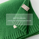 Orange Luxurious 100% Wool Scarf for Women and Men - Soft, Warm, and Stylish - Front View