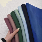 Sky Blue 2 PCS Skin Red Solid Color Scarf Shawl with Tassels - Warm Korean Style Wrap (180cm x 70cm) - Top-Down View