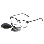 Quicksilver 2-Piece Flip-Up Sunglasses Clip-On Set for Glasses - UV-Protective Square Polarized Lenses for Driving