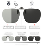 Quickred 2-Piece Flip-Up Sunglasses Clip-On Set for Glasses - UV-Protective Square Polarized Lenses for Driving