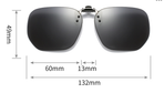 Quickred 2-Piece Flip-Up Sunglasses Clip-On Set for Glasses - UV-Protective Square Polarized Lenses for Driving