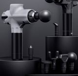 White Portable Mini Massage Gun for Deep Tissue - Adjustable Impact Neck Massager with Rechargeable Battery - Front View