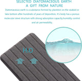 Engraved Inner Frame - Medium Grey 2-Piece Rectangular Diatomaceous Earth Coaster Set - Absorbent Grooved Mat for Sink and Bathroom