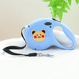 Blue Bear Wonderful 5m Cartoon Retractable Dog Leash for Golden Retriever & Poodle Puppies - Durable, Tangle-Free Pet Walking Essential