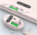 Coffee Punk Color Wireless 2.4G Keyboard and Mouse Combo - Ergonomic Design with Long Battery Life - Side View