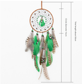 Crescent With Lights Boho Forest Dreamcatcher Wind Chime Pendant - INS Style Moonlit Serenity Decor - Front View