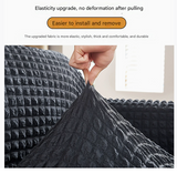 Blue-green Single Sofa Bubble Gauze Sofa Cover with Skirt - Full Elastic Dustproof Single Seater 90-140cm - Side View