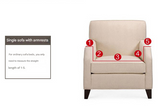 Wine-red Single Sofa Bubble Gauze Sofa Cover with Skirt - Full Elastic Dustproof Single Seater 90-140cm - Top-Down View