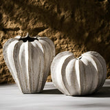Elegant White Ceramic Pumpkin-Shaped Vase – Modern Decorative Home Accent for Table Centerpiece - Front View