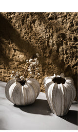 Elegant White Ceramic Pumpkin-Shaped Vase – Modern Decorative Home Accent for Table Centerpiece - Top-Down View