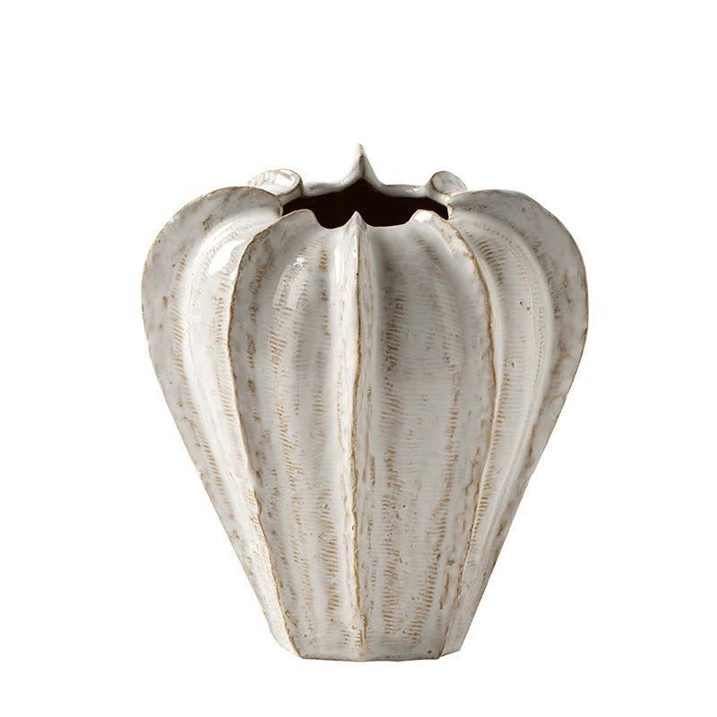 Charming White Ceramic Vase ??Stylish Home Decor Accent for Flowers and Decorative Arrangements