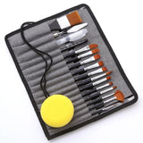 Dark blue with a hint of black 18-Piece Multi-Purpose Nylon Hair Watercolor Brush Set ??Professional Painting Tools for Artists