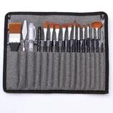 Dark blue with a hint of black 18-Piece Multi-Purpose Nylon Hair Watercolor Brush Set ??Professional Painting Tools for Artists