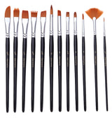 Dark blue with a hint of black 18-Piece Multi-Purpose Nylon Hair Watercolor Brush Set – Professional Painting Tools for Artists - 45-Degree Angle