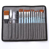 Light blue 18-Piece Multi-Purpose Nylon Hair Watercolor Brush Set ??Professional Painting Tools for Artists